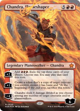 [420]【EN】【マナFOIL】■ボーダーレス■整炎師、チャンドラ/Chandra, Flameshaper【FDN】[M][赤]