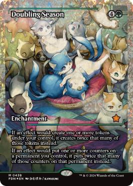 [438]【EN】【フラクチャーFOIL】■ショーケース■倍増の季節/Doubling Season【FDN】[M][緑]