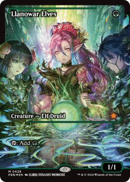 [429]【EN】【FOIL】■ショーケース■ラノワールのエルフ/Llanowar Elves【FDN】[M][緑]