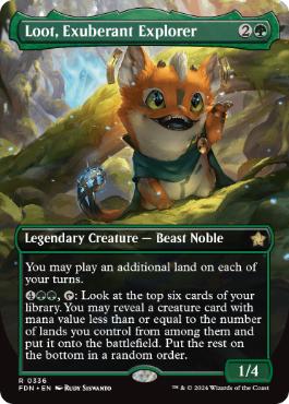 [336]【EN】【FOIL】■ボーダーレス■溌剌とした探検家、おたから/Loot, Exuberant Explorer【FDN】[R][緑]