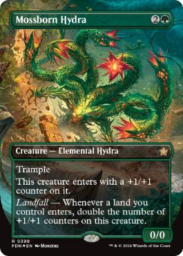 [399]【EN】【マナFOIL】■ボーダーレス■苔生まれのハイドラ/Mossborn Hydra【FDN】[R][緑]