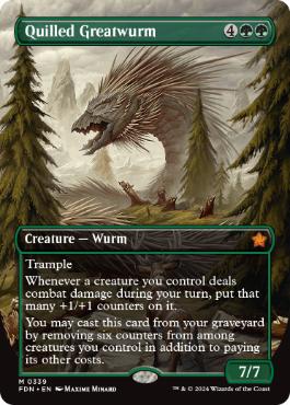 [339]【EN】【FOIL】■ボーダーレス■針羽の大ワーム/Quilled Greatwurm【FDN】[M][緑]