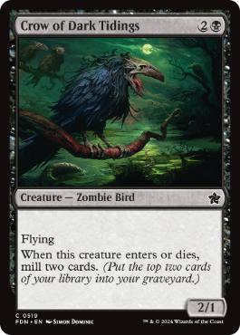 [519]【EN】闇告げカラス/Crow of Dark Tidings【FDN】[C][黒]