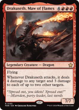 [193]【EN】炎の大口、ドラクセス/Drakuseth, Maw of Flames【FDN】[R][赤]