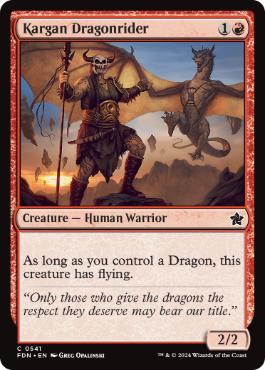[541]【EN】カルガの竜騎兵/Kargan Dragonrider【FDN】[C][赤]