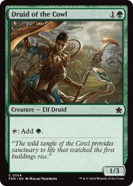 [554]【EN】僧帽地帯のドルイド/Druid of the Cowl【FDN】[C][緑]