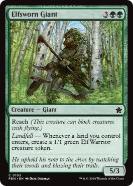 [103]【EN】エルフ誓いの巨人/Elfsworn Giant【FDN】[C][緑]