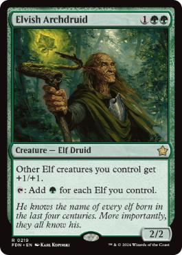 [219]【EN】エルフの大ドルイド/Elvish Archdruid【FDN】[R][緑]