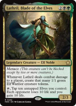 [242]【EN】エルフの刃、ラスリル/Lathril, Blade of the Elves【FDN】[R][多色]