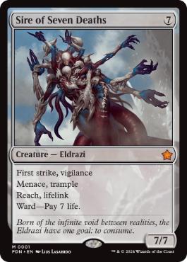 [001]【EN】【FOIL】七つの死の種父/Sire of Seven Deaths【FDN】[M][無]