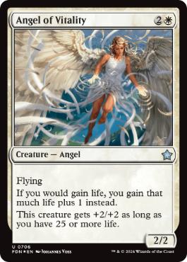 [706]【EN】【FOIL】生命力の天使/Angel of Vitality【FDN】[U][白]