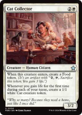 [004]【EN】【FOIL】猫を集める者/Cat Collector【FDN】[U][白]