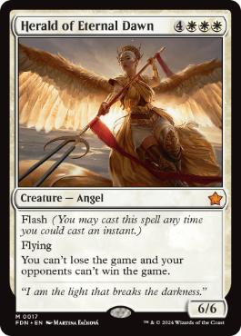 [017]【EN】【FOIL】永遠曙光の伝令/Herald of Eternal Dawn【FDN】[M][白]