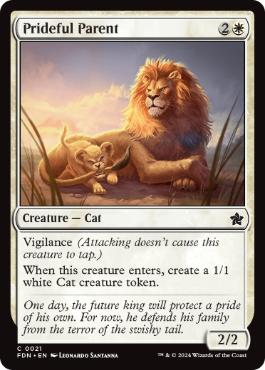 [021]【EN】【FOIL】誇り高き親/Prideful Parent【FDN】[C][白]