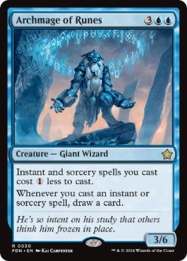 [030]【EN】【FOIL】ルーンの大魔導師/Archmage of Runes【FDN】[R][青]