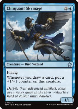[033]【EN】【FOIL】光り物の空魔道士/Clinquant Skymage【FDN】[U][青]