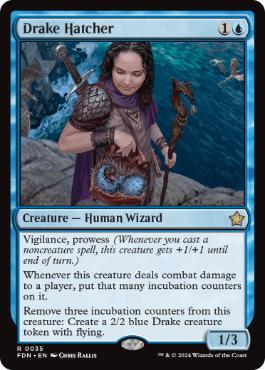 [035]【EN】【FOIL】ドレイクの孵卵者/Drake Hatcher【FDN】[R][青]