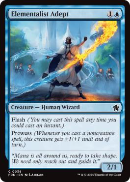 [036]【EN】【FOIL】熟達の精霊術士/Elementalist Adept【FDN】[C][青]