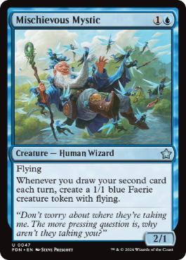 [047]【EN】【FOIL】悪戯な神秘家/Mischievous Mystic【FDN】[U][青]
