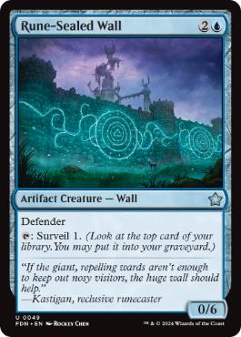 [049]【EN】【FOIL】ルーン封じの壁/Rune-Sealed Wall【FDN】[U][青]