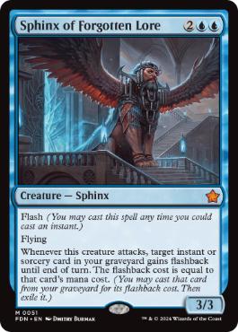 [051]【EN】【FOIL】忘れ去られし伝承のスフィンクス/Sphinx of Forgotten Lore【FDN】[M][青]
