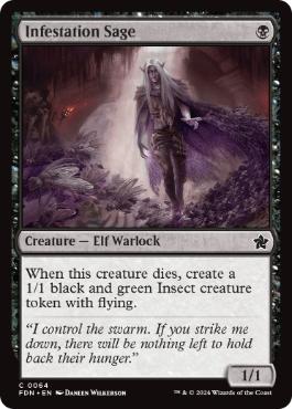 [064]【EN】【FOIL】寄生の賢者/Infestation Sage【FDN】[C][黒]