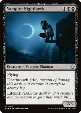 [186]【EN】【FOIL】吸血鬼の夜鷲/Vampire Nighthawk【FDN】[U][黒]
