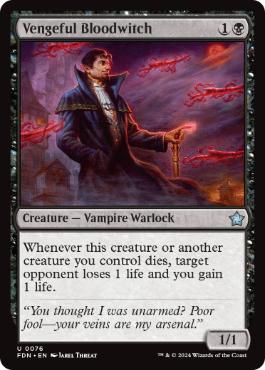 [076]【EN】【FOIL】復讐に燃えた血術師/Vengeful Bloodwitch【FDN】[U][黒]