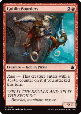 [087]【EN】【FOIL】ゴブリンの乗り込み隊/Goblin Boarders【FDN】[C][赤]