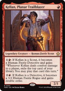 [091]【EN】【FOIL】次元の先駆者、ケラン/Kellan, Planar Trailblazer【FDN】[R][赤]