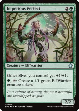 [719]【EN】【FOIL】傲慢な完全者/Imperious Perfect【FDN】[U][緑]