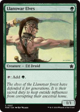[227]【EN】【FOIL】ラノワールのエルフ/Llanowar Elves【FDN】[C][緑]