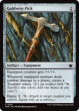 [253]【EN】【FOIL】金脈のつるはし/Goldvein Pick【FDN】[C][茶]