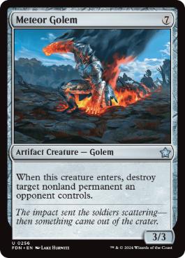 [256]【EN】【FOIL】隕石ゴーレム/Meteor Golem【FDN】[U][茶]