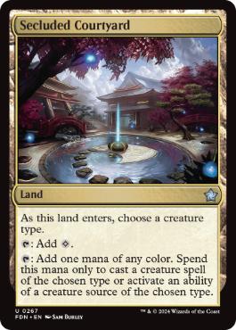 [267]【EN】【FOIL】閑静な中庭/Secluded Courtyard【FDN】[U][土地]