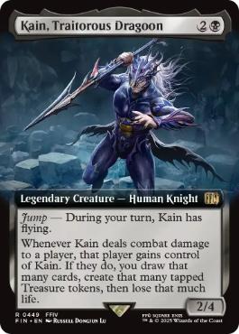 [449]【EN】■拡張アート■苦悩の竜騎士、カイン/Kain, Traitorous Dragoon【FIN】[R][黒]