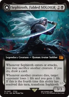 [451]【EN】■拡張アート■威名のソルジャー、セフィロス/Sephiroth, Fabled SOLDIER【FIN】[M][黒]