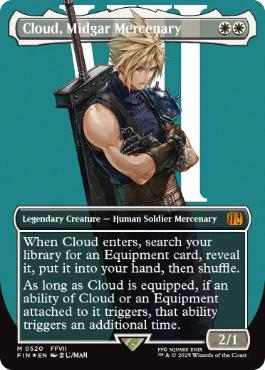 [520]【EN】【サージFOIL】■ボーダーレス■ミッドガルの傭兵、クラウド/Cloud, Midgar Mercenary【FIN】[M][白]