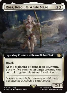 [431]【EN】【FOIL】■拡張アート■強き愛の白魔道士、ローザ/Rosa, Resolute White Mage【FIN】[R][白]