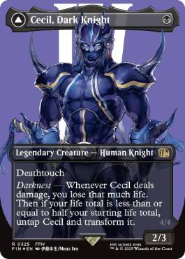 [525]【EN】【サージFOIL】■ボーダーレス■暗黒騎士、セシル/Cecil, Dark Knight【FIN】[R][黒]