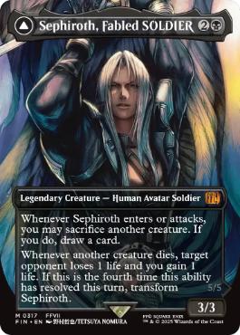 [317]【EN】【FOIL】■ボーダーレス■威名のソルジャー、セフィロス/Sephiroth, Fabled SOLDIER【FIN】[M][黒]