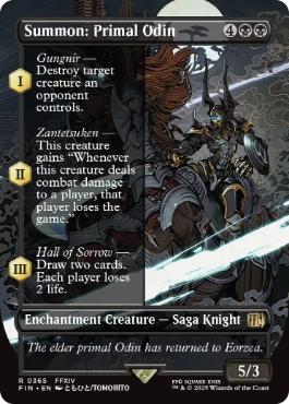 [365]【EN】【FOIL】■ボーダーレス■召喚：蛮神オーディン/Summon: Primal Odin【FIN】[R][黒]