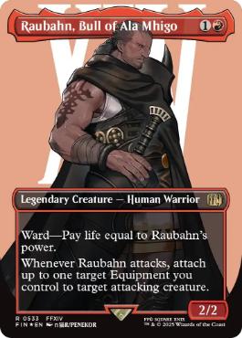 [533]【EN】【サージFOIL】■ボーダーレス■アラミゴの猛牛、ラウバーン/Raubahn, Bull of Ala Mhigo【FIN】[R][赤]