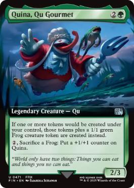[471]【EN】【FOIL】■拡張アート■グルメなク族、クイナ/Quina, Qu Gourmet【FIN】[U][緑]