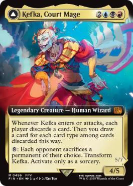 [496]【EN】【FOIL】■拡張アート■人造魔導士、ケフカ/Kefka, Court Mage【FIN】[M][多色]