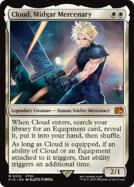 [010]【EN】【FOIL】ミッドガルの傭兵、クラウド/Cloud, Midgar Mercenary【FIN】[M][白]