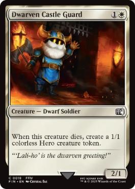 [018]【EN】【FOIL】ドワーフの城守/Dwarven Castle Guard【FIN】[C][白]
