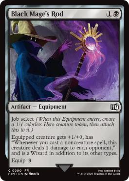 [090]【EN】【FOIL】「黒魔術士」の杖/Black Mage's Rod【FIN】[C][黒]