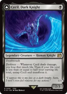 [091]【EN】【FOIL】暗黒騎士、セシル/Cecil, Dark Knight【FIN】[R][黒]