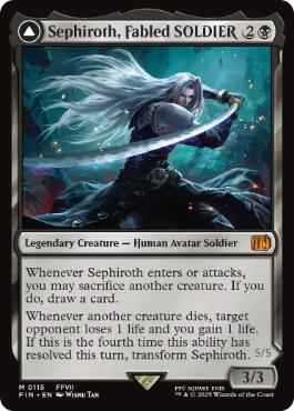 [115]【EN】【FOIL】威名のソルジャー、セフィロス/Sephiroth, Fabled SOLDIER【FIN】[M][黒]